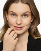 Renaissance® Color Ring in 18K Yellow Gold with Tanzanite and Tsavorites, 9.9mm